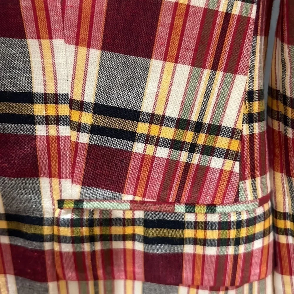 J. Crew Madras Plaid summer blazer